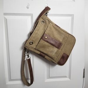 Crossbody Canvas Rectangular long strap zipper pockets like a Chala
